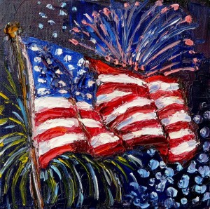 Independence Day Flag & Fireworks